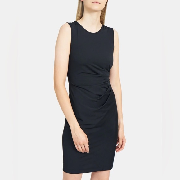 THEORY. Sheath  Dress in Travel jersey  Wool Blend in Black in Sz 12 - Picture 1 of 7
